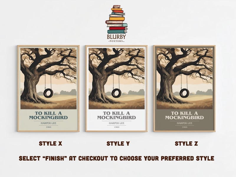 To Kill A Mockingbird book cover print in frame leaning in hallway – classic literature wall art