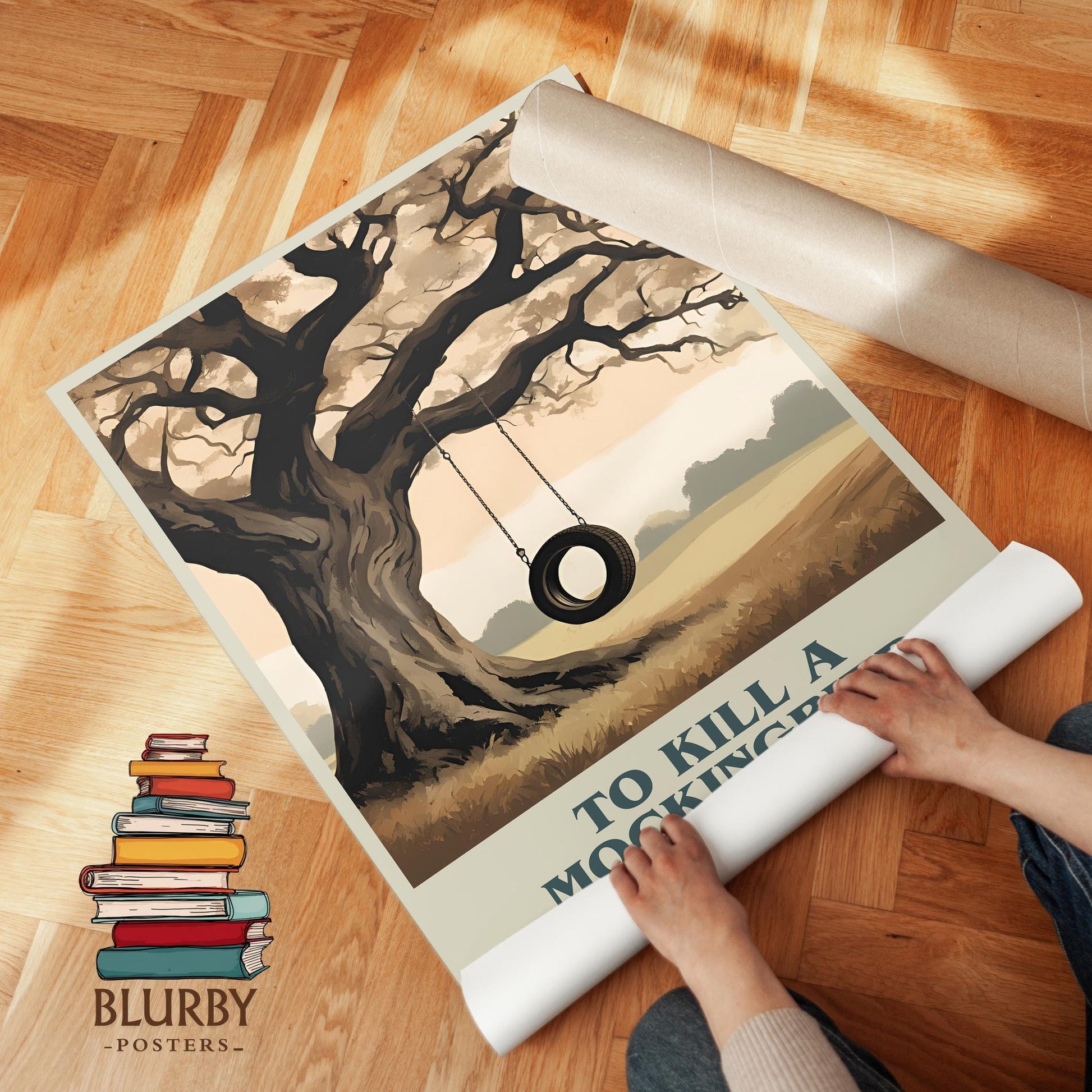 To Kill A Mockingbird book cover poster paired in gallery wall – literary art prints