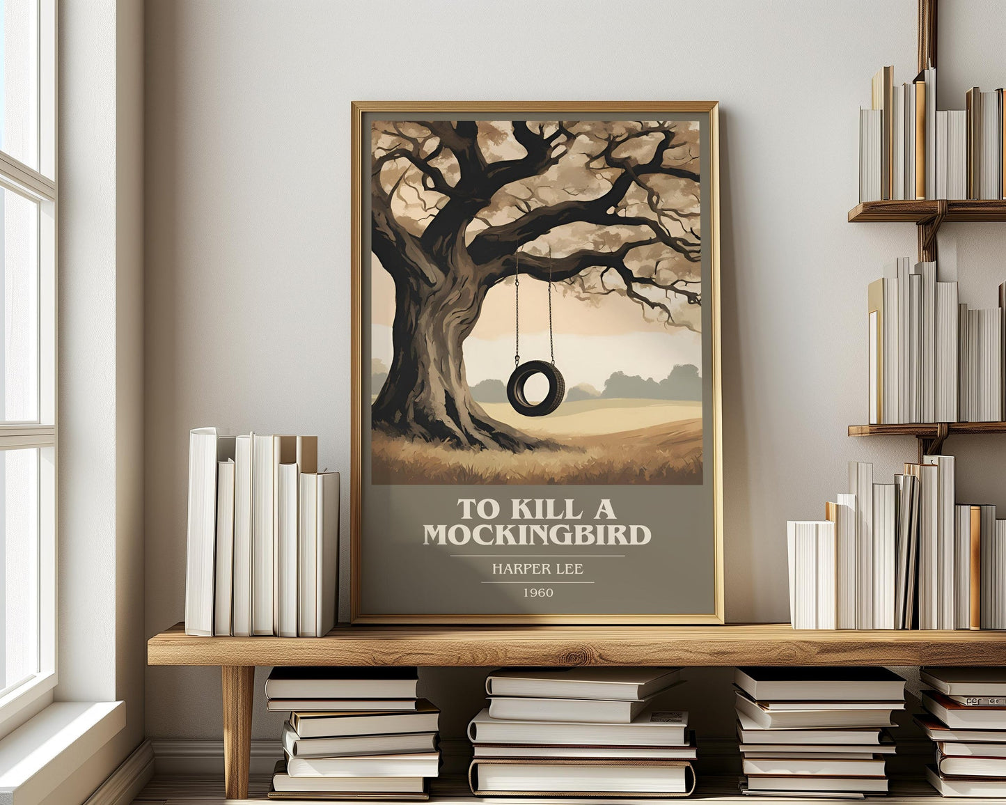 To Kill A Mockingbird book cover book poster framed on wall – classic literature wall art