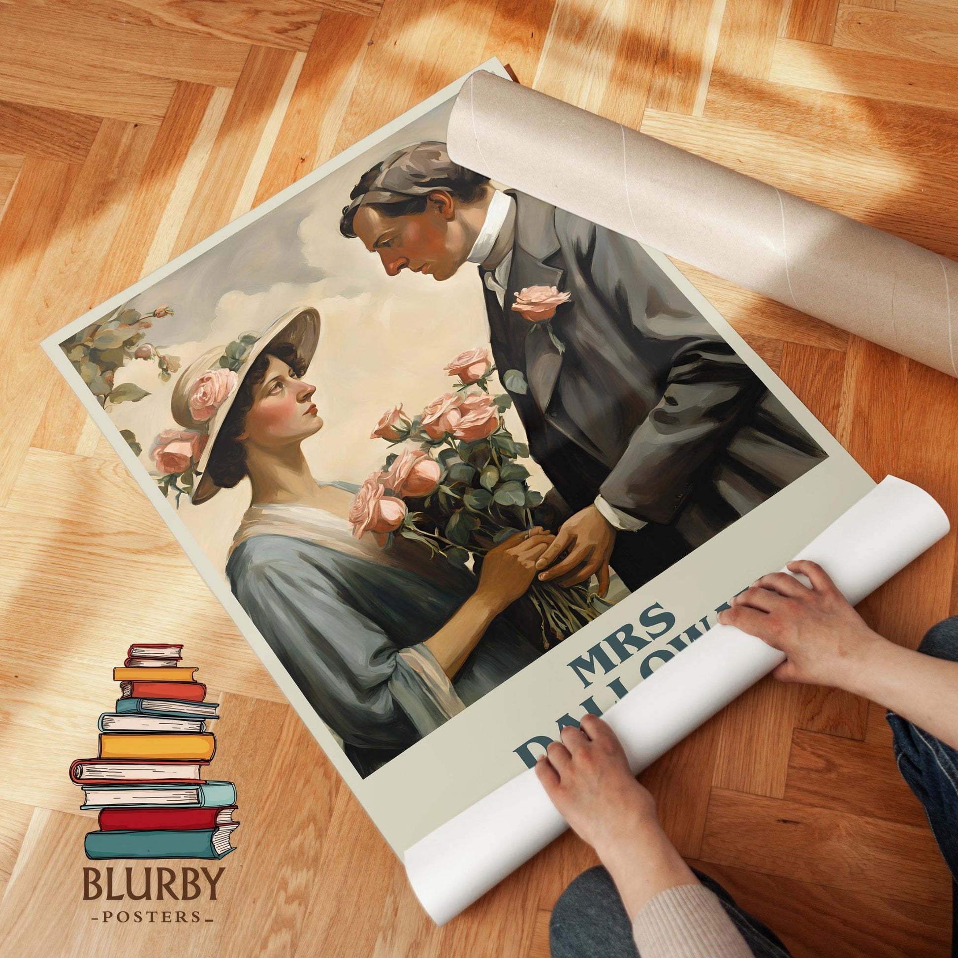 Mrs Dalloway book cover poster paired in gallery wall – literary art prints