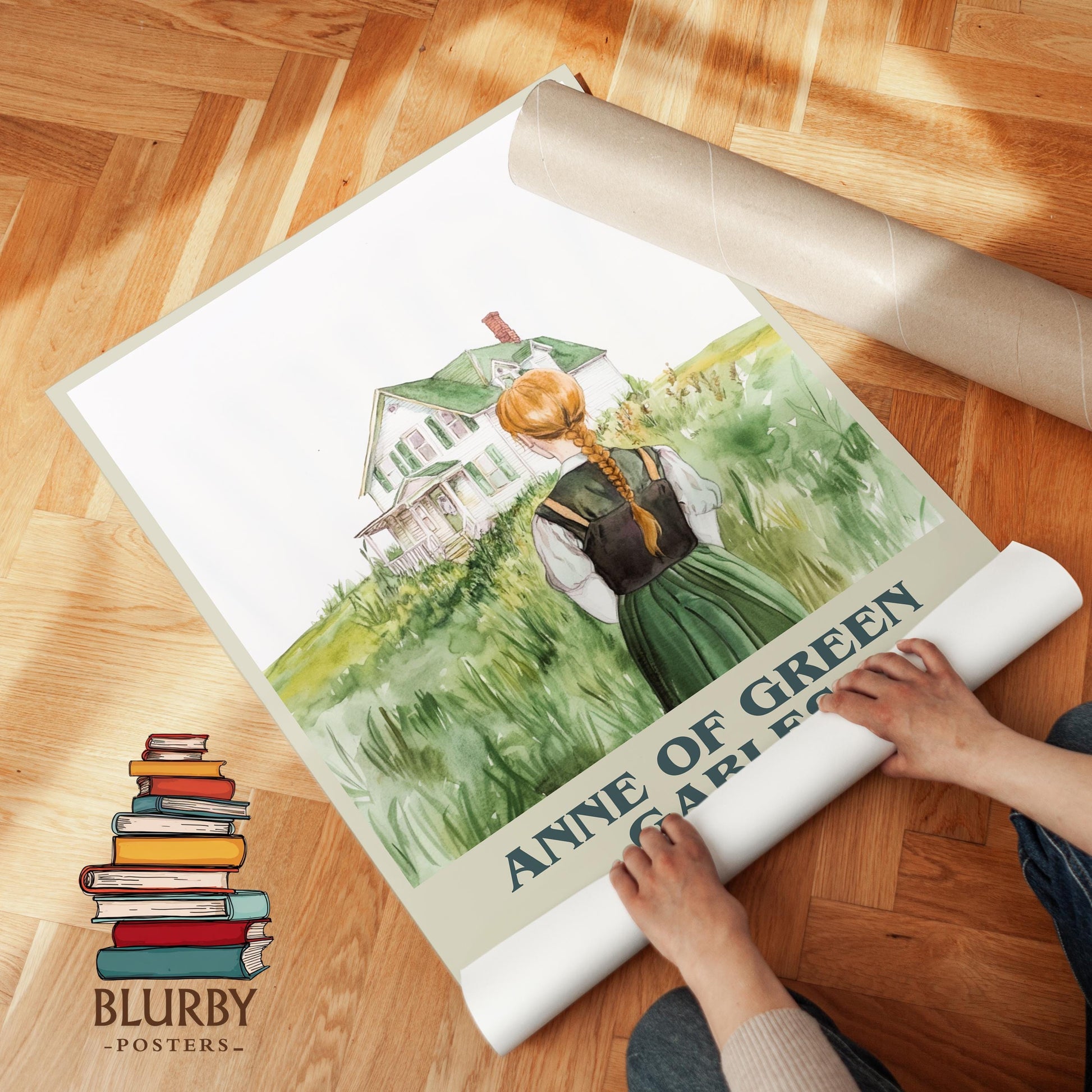 Anne of Green Gables by Lucy Maud Montgomery Descriptive Poster Print. Free Delivery Wall Art Author & Blurb Book Artwork Novel