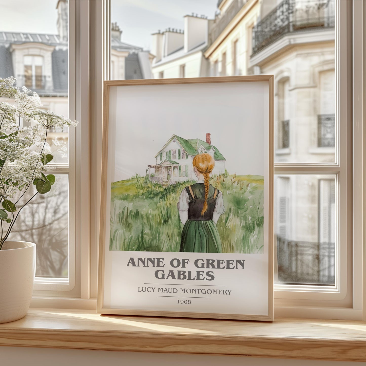 Anne of Green Gables by Lucy Maud Montgomery Descriptive Poster Print. Free Delivery Wall Art Author & Blurb Book Artwork Novel