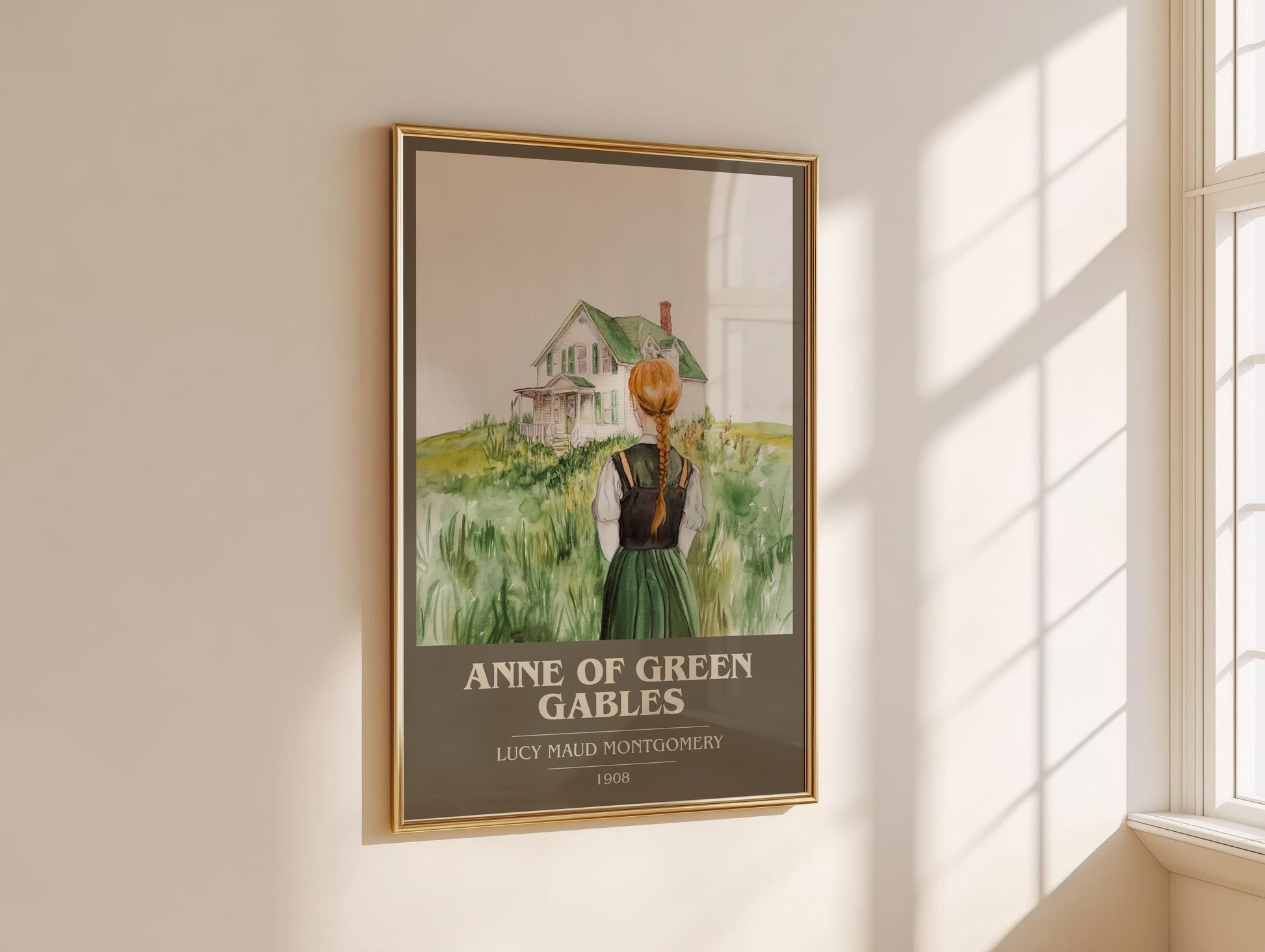 Anne of Green Gables by Lucy Maud Montgomery Descriptive Poster Print. Free Delivery Wall Art Author & Blurb Book Artwork Novel