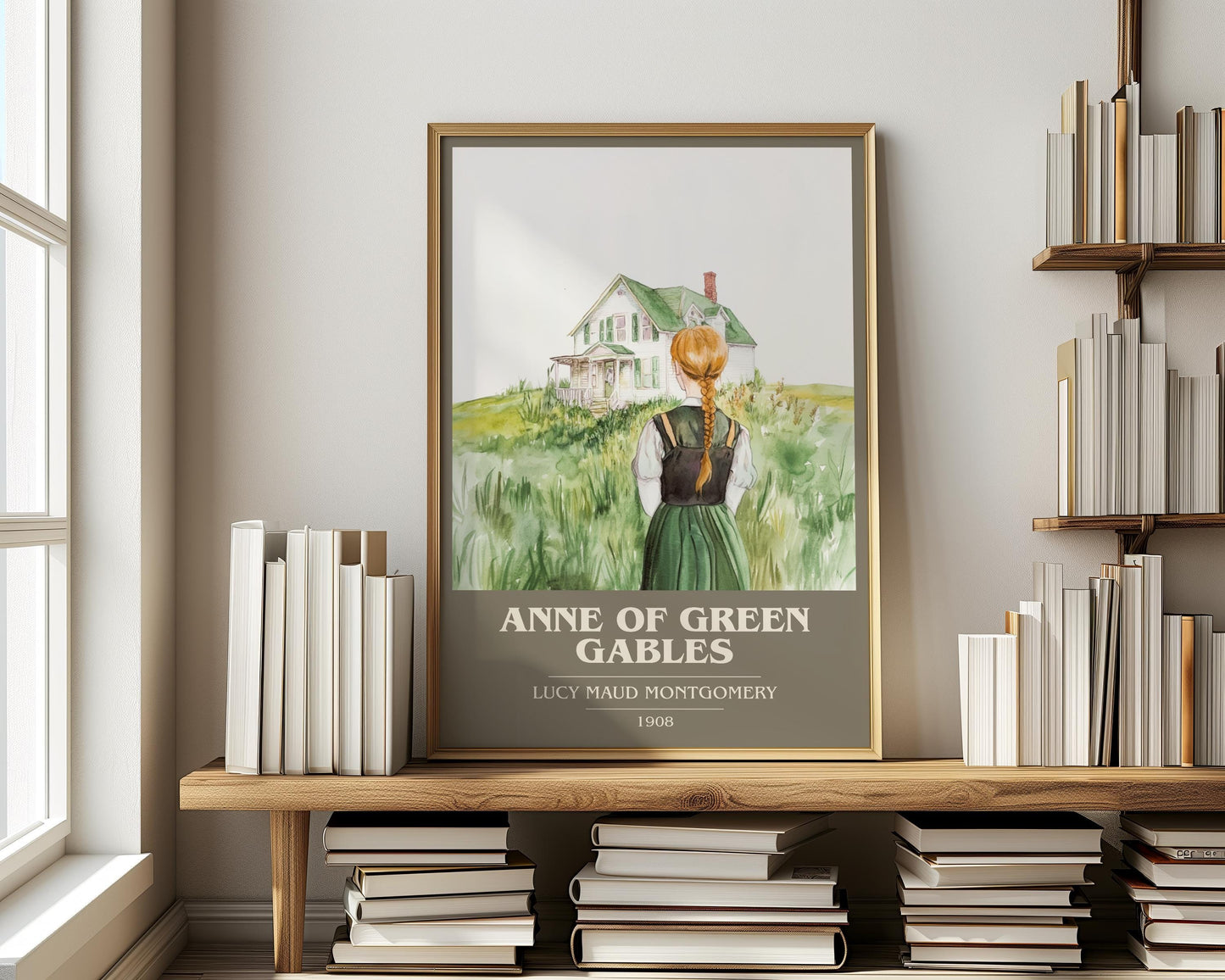 Anne of Green Gables by Lucy Maud Montgomery Descriptive Poster Print. Free Delivery Wall Art Author & Blurb Book Artwork Novel