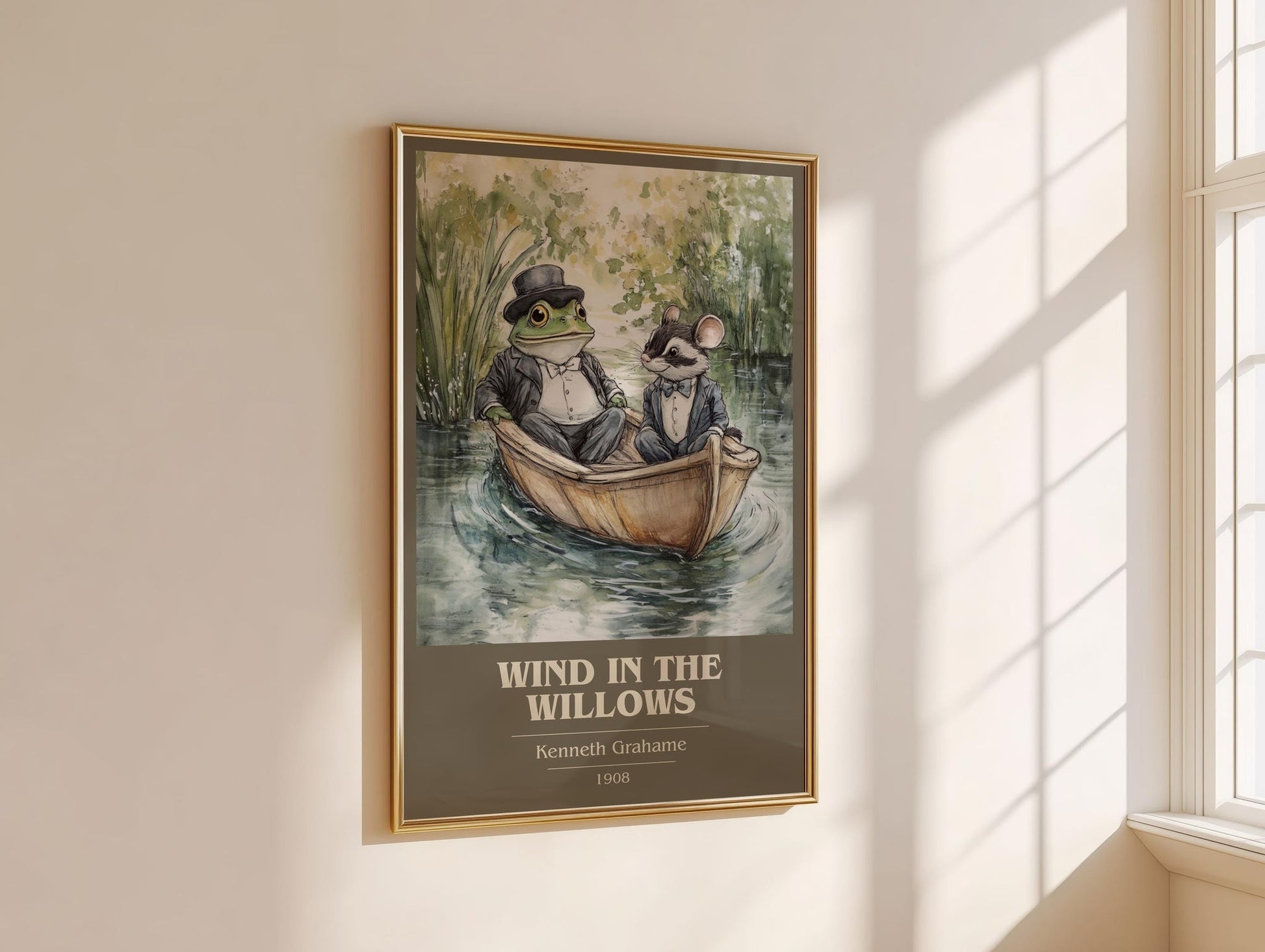 The Wind in the Willows book cover book poster framed on wall – childrens wall art