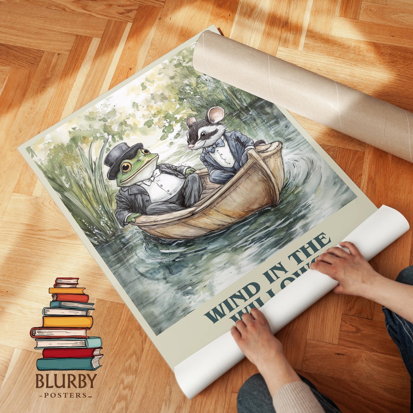 The Wind in the Willows book poster packaging – museum-quality print rolled in protective tube