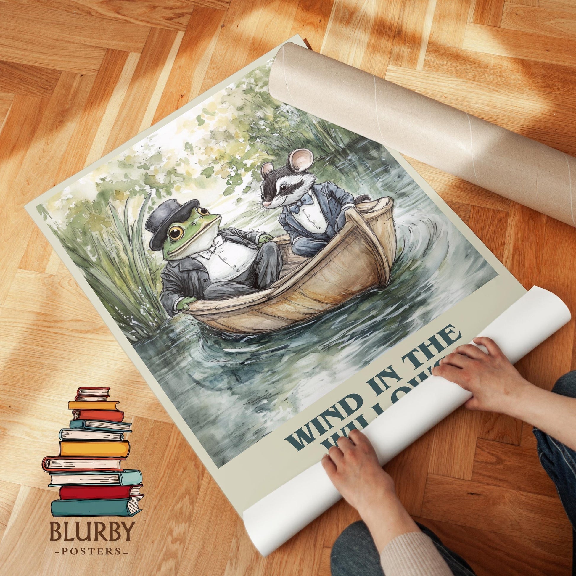 The Wind in the Willows book poster packaging – museum-quality print rolled in protective tube