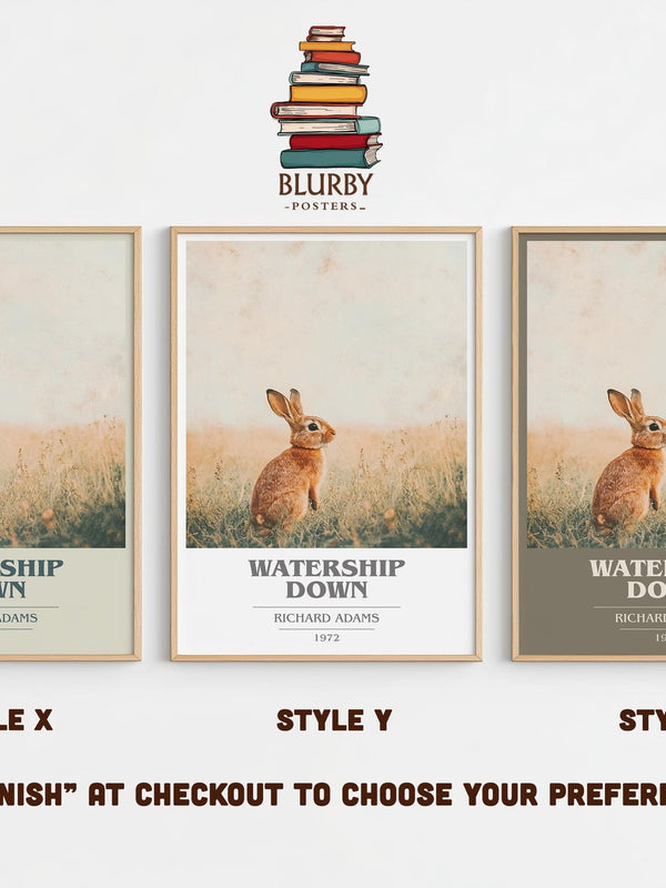 Watership Down book cover poster colour and style options – Richard Adams book art