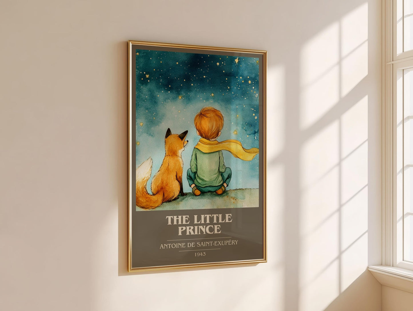 The Little Prince book cover book poster framed on wall – childrens wall art