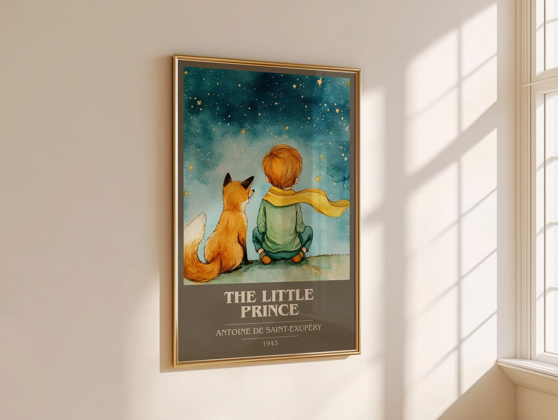 The Little Prince book cover book poster framed on wall – childrens wall art