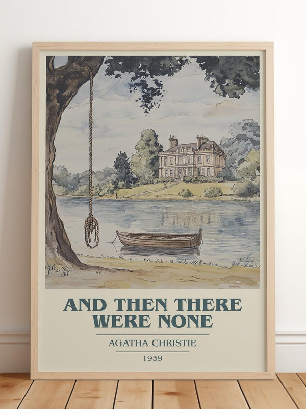 And Then There Were None book cover print in frame leaning in hallway – mystery wall art