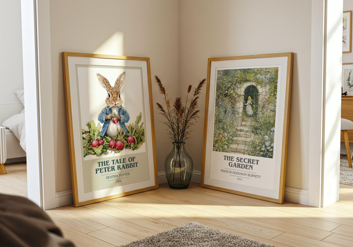 The Tale Of Peter Rabbit by Beatrix Potter Descriptive Poster Print. Free Delivery Wall Art Author & Blurb Book Artwork Novel