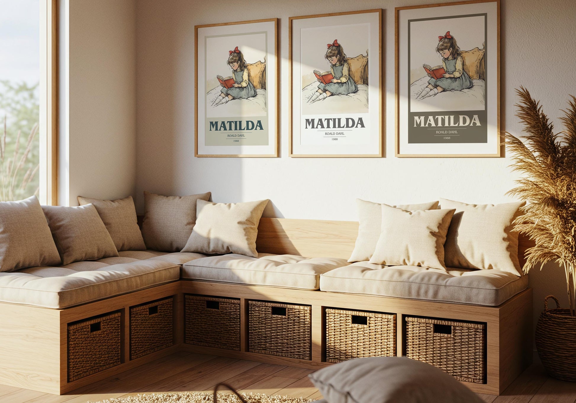 Matilda by Roald Dahl Descriptive Poster Print. Free Delivery Wall Art Author & Blurb Book Artwork Novel