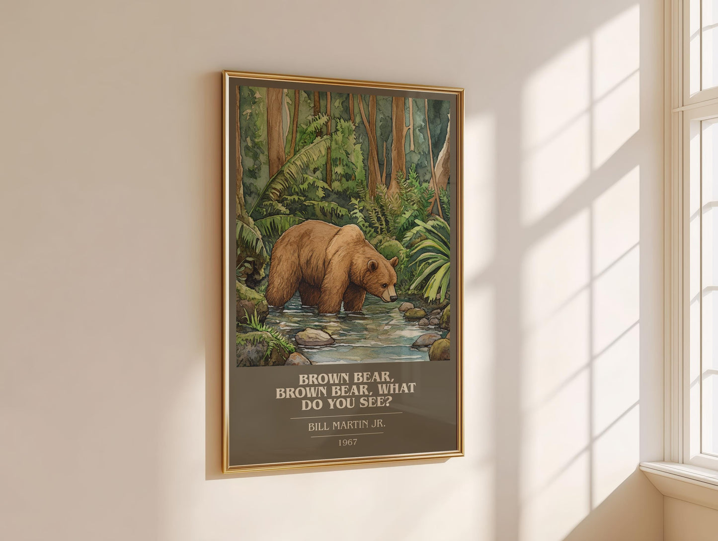 Brown Bear What Do You See? by Bill Martin Jr Descriptive Poster Print. Free Delivery Wall Art Author & Blurb Book Artwork Novel