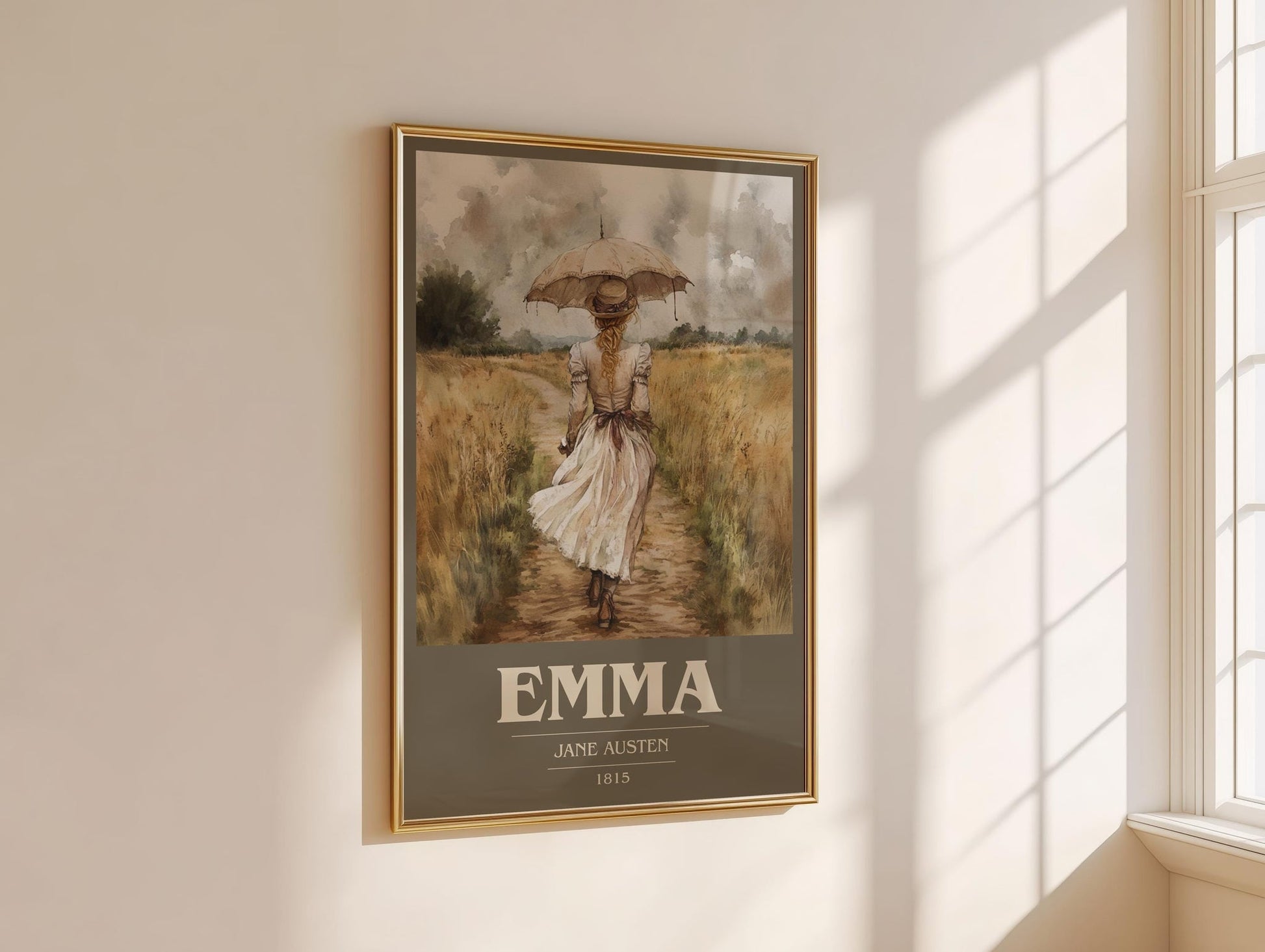 Emma book cover book poster framed on wall – classic literature wall art