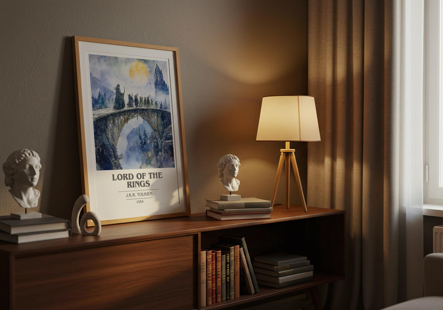 The Lord Of The Rings by J.R.R Tolkien Descriptive Poster Print. Free Delivery Wall Art Author & Blurb Book Artwork Novel