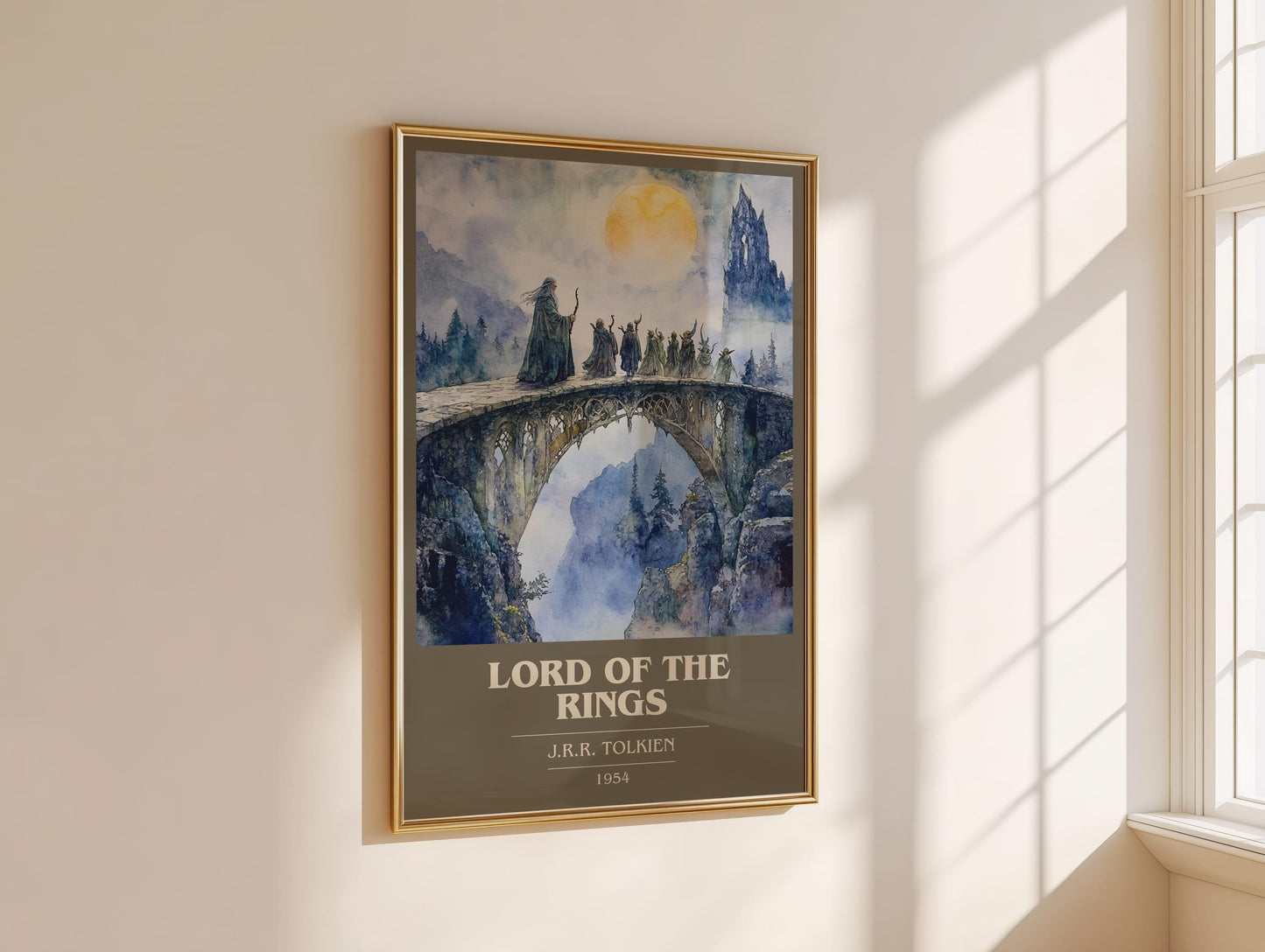 The Lord Of The Rings by J.R.R Tolkien Descriptive Poster Print. Free Delivery Wall Art Author & Blurb Book Artwork Novel