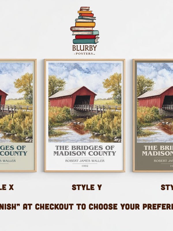 The Bridges of Madison County book cover poster colour and style options – Robert James Waller book art