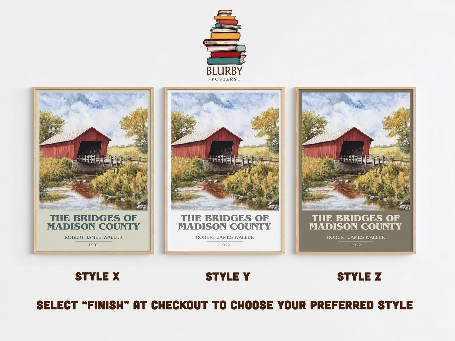 The Bridges of Madison County book cover poster colour and style options – Robert James Waller book art