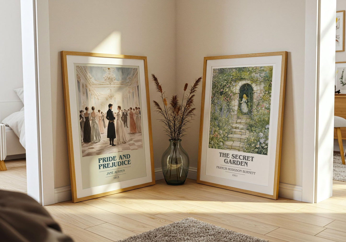Pride and Prejudice book cover poster paired in gallery wall – literary art prints