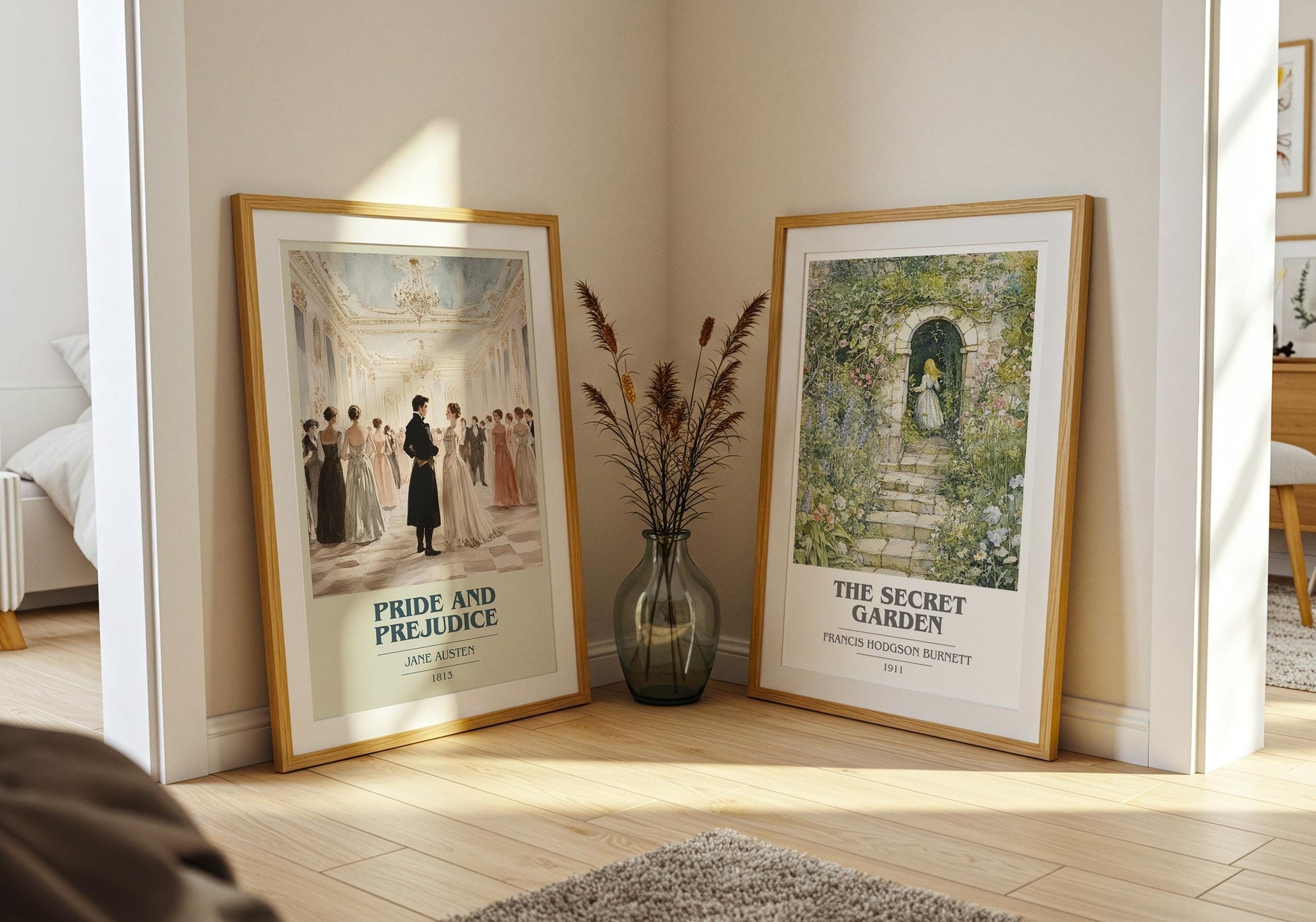Pride and Prejudice book cover poster paired in gallery wall – literary art prints