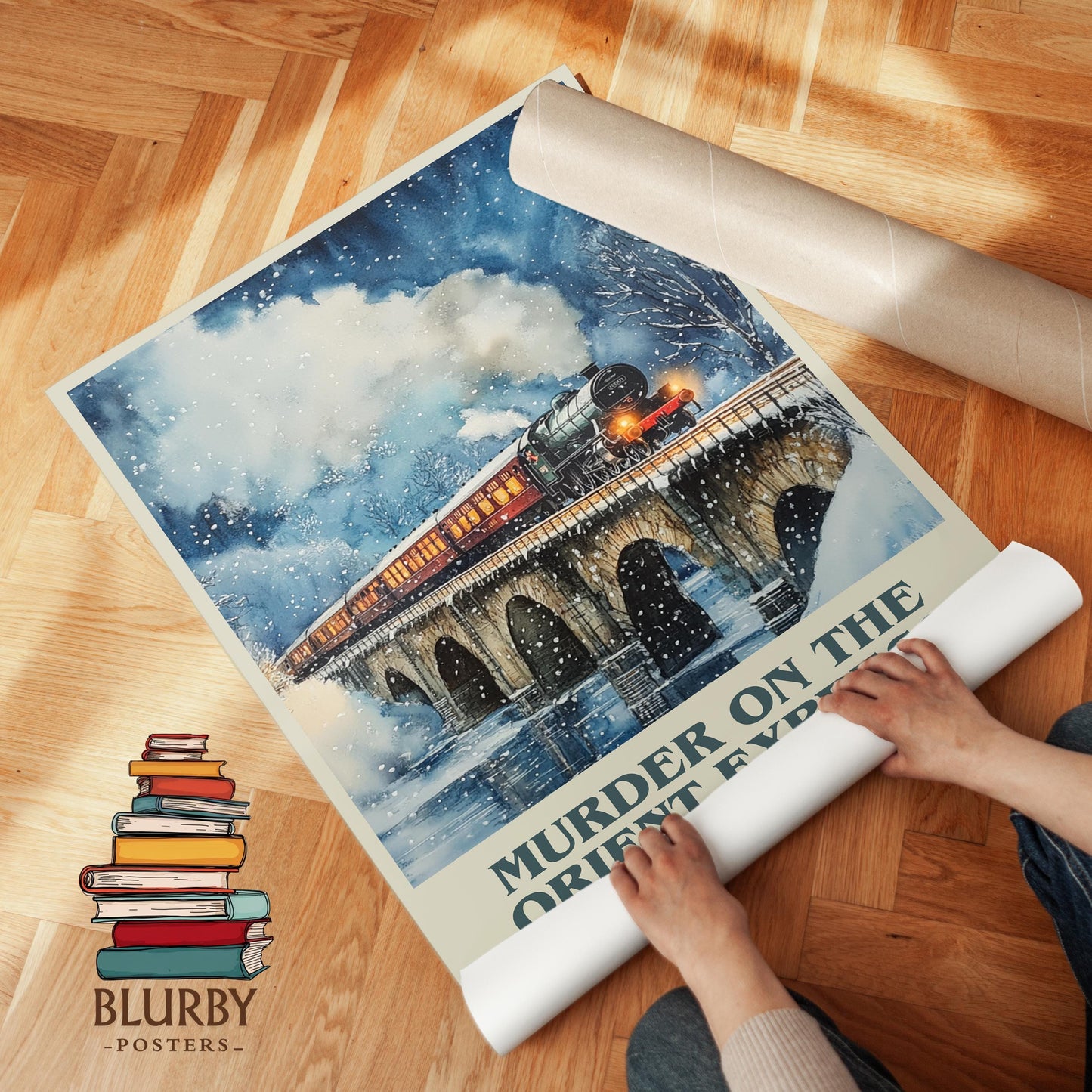 Murder On The Orient Express book poster packaging – museum-quality print rolled in protective tube