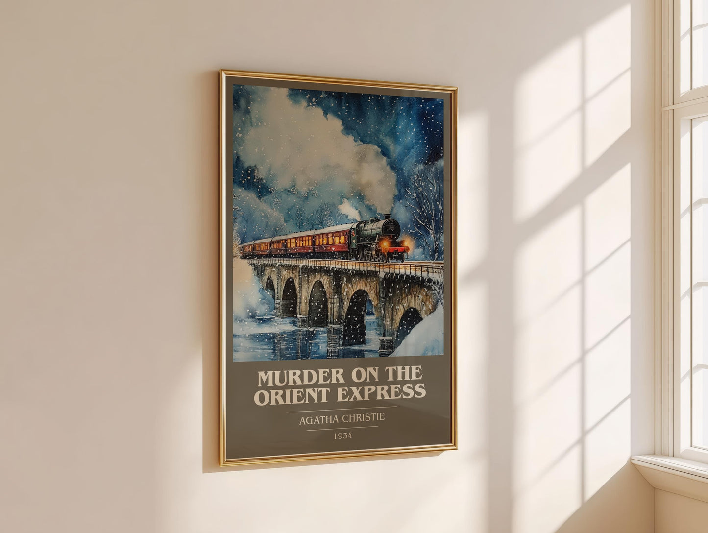 Murder On The Orient Express book cover book poster framed on wall – mystery wall art