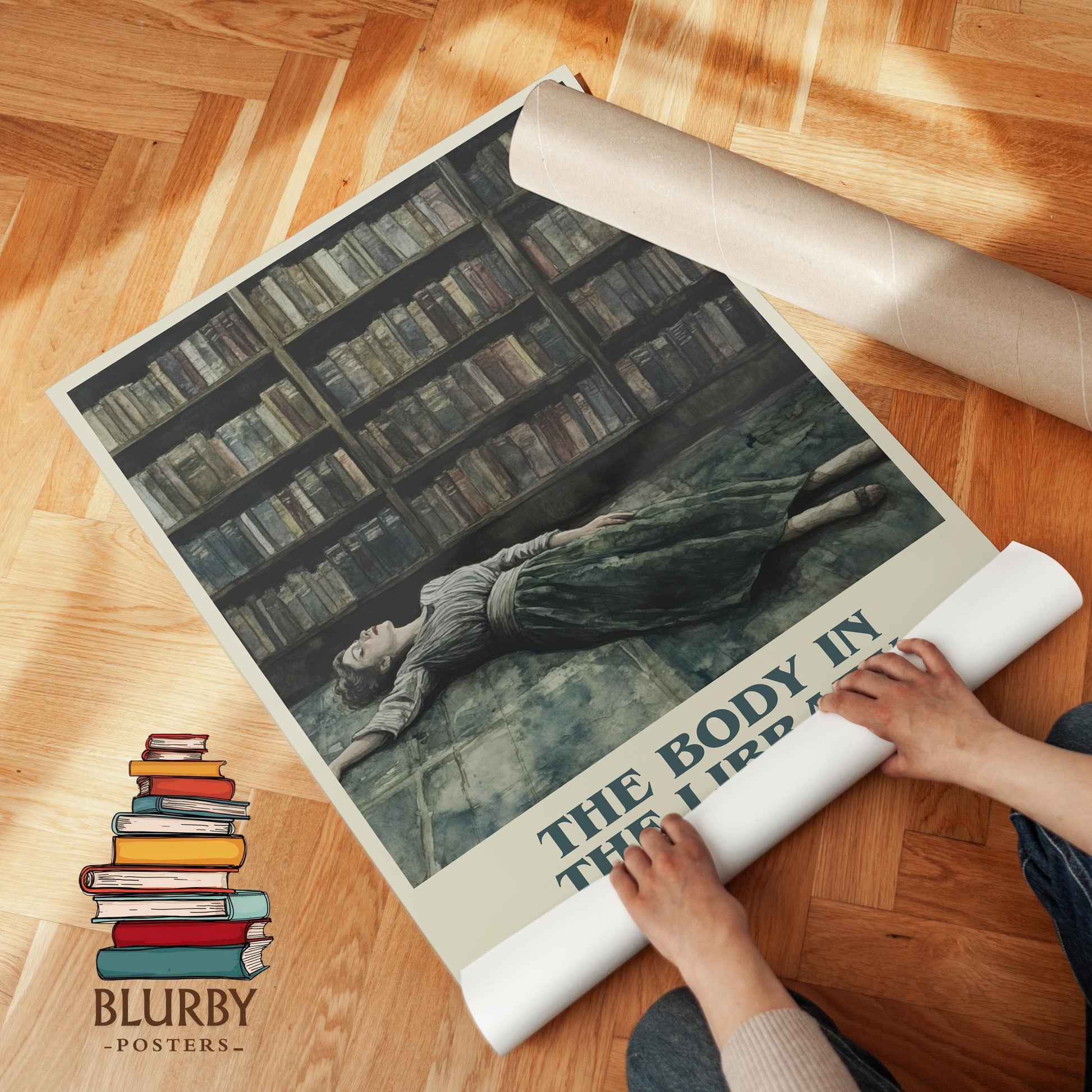 The Body in the Library book cover literary print detail – Agatha Christie book art