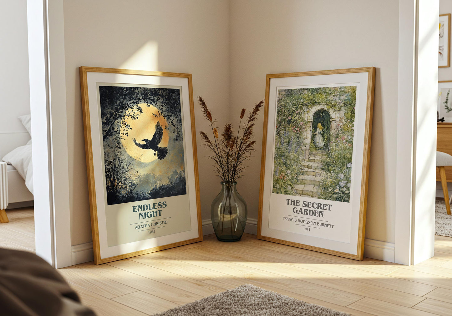 Endless Night book cover poster paired in gallery wall – literary art prints