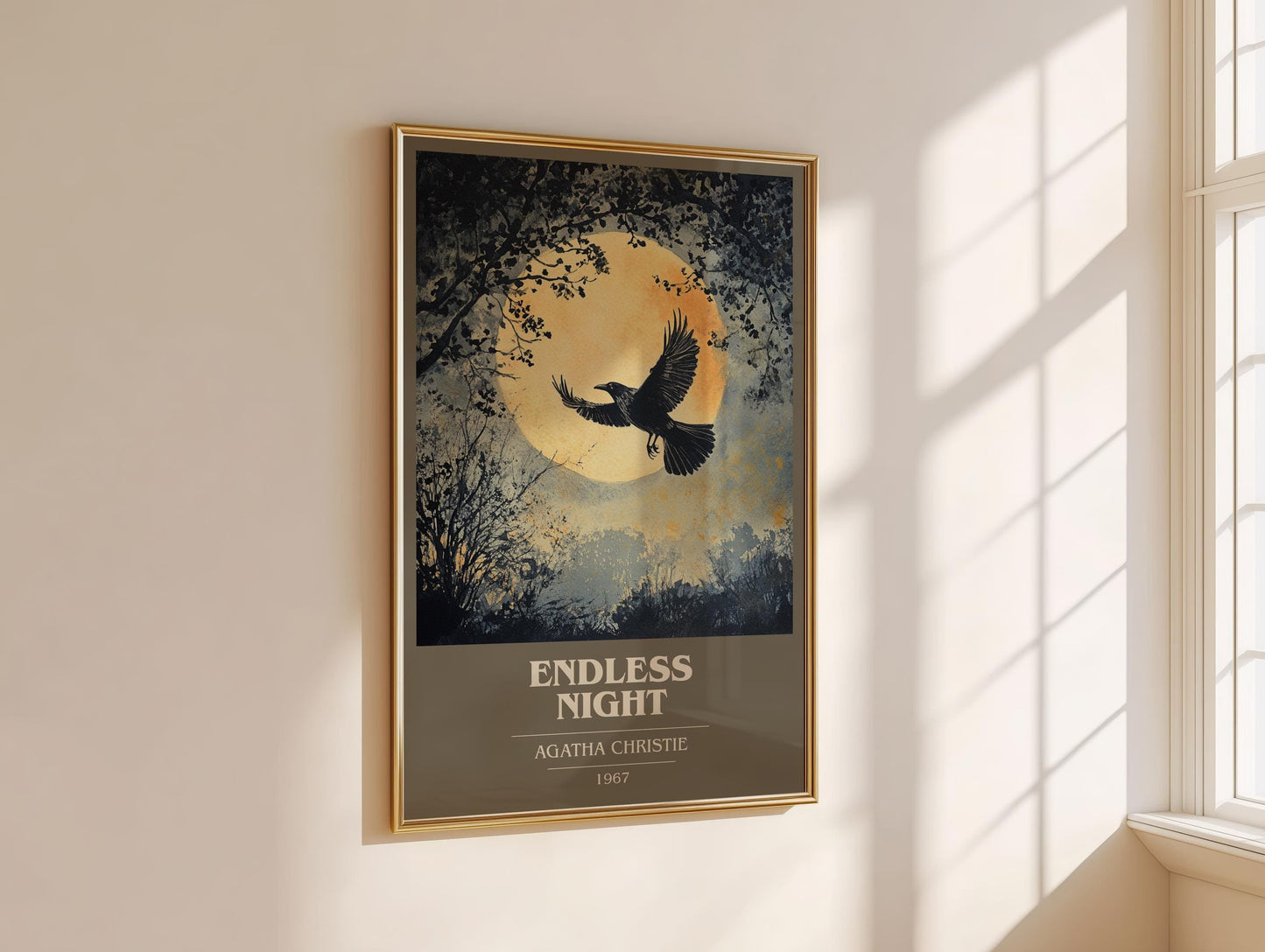 Endless Night book cover book poster framed on wall – mystery wall art