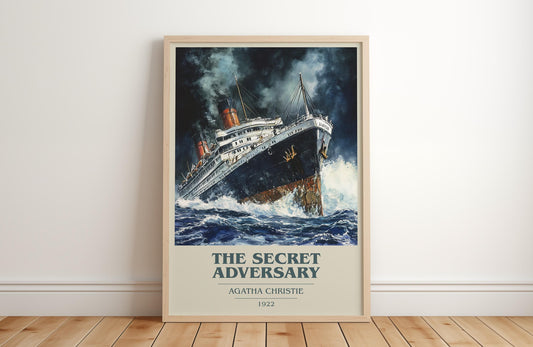 The Secret Adversary by Agatha Christie Descriptive Poster Print. Free Delivery Wall Art Author & Blurb Book Artwork Novel