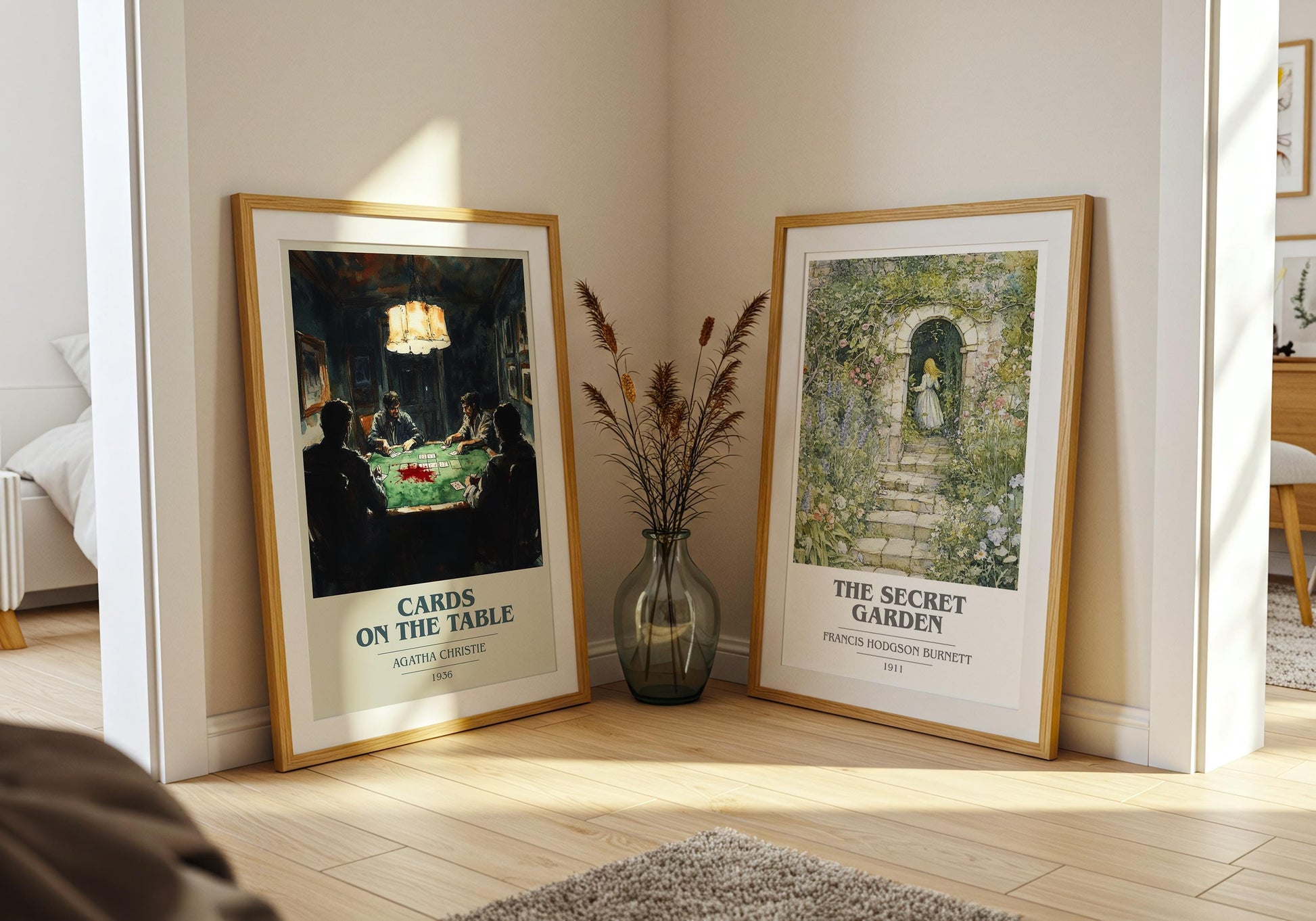 Cards on the Table book cover poster paired in gallery wall – literary art prints