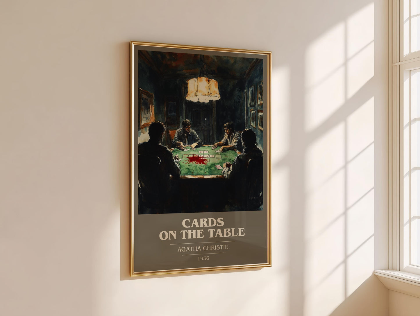 Cards on the Table book cover book poster framed on wall – mystery wall art