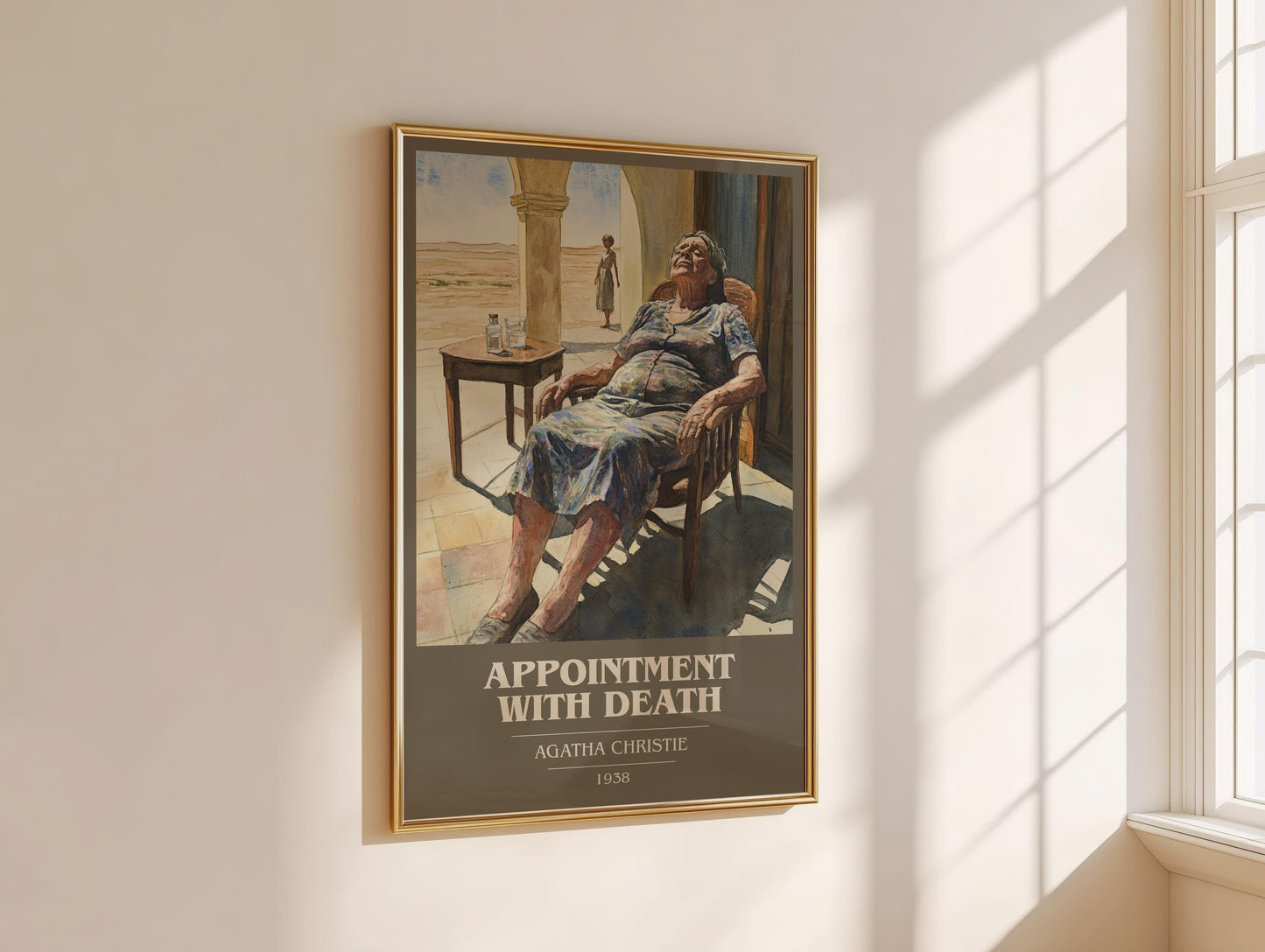 Appointment with Death book cover print on bookshelf – Agatha Christie fan gift