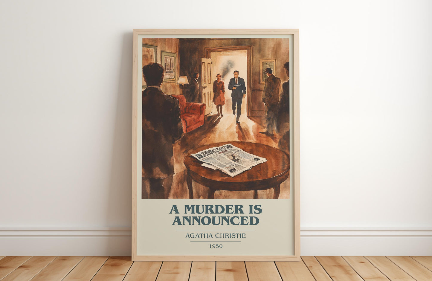 A Murder is Announced book cover poster colour and style options – Agatha Christie book art