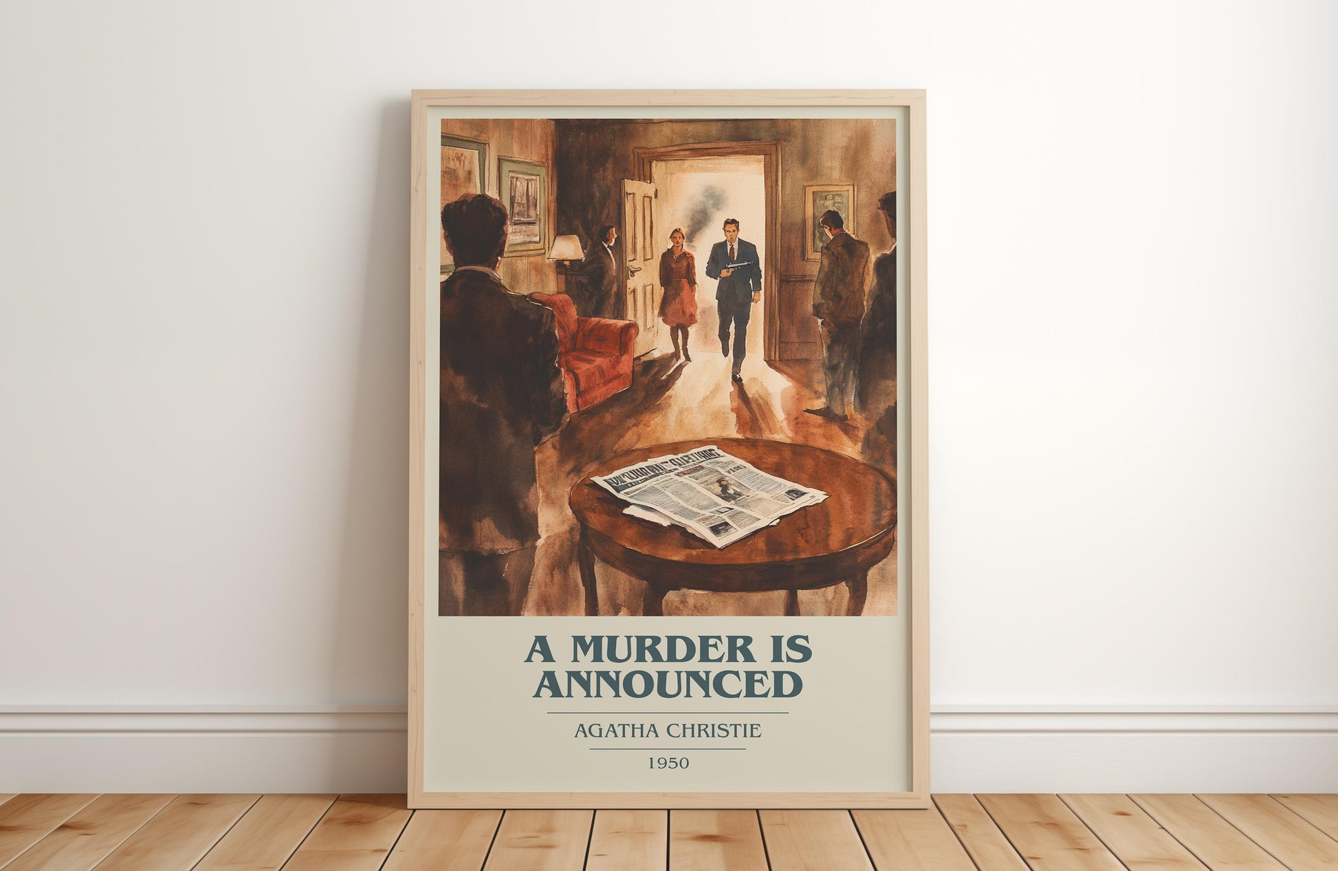A Murder is Announced book cover poster colour and style options – Agatha Christie book art