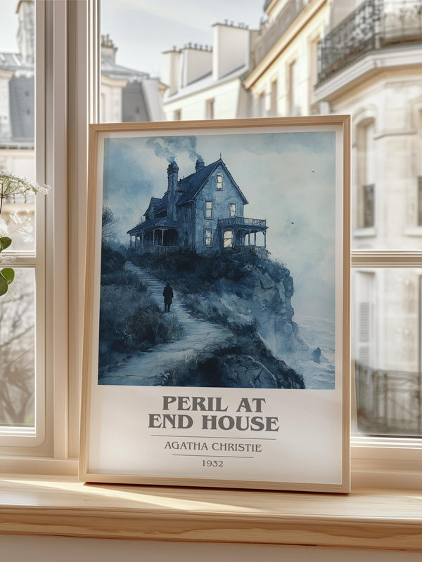 Peril at End House book cover poster colour and style options – Agatha Christie book art