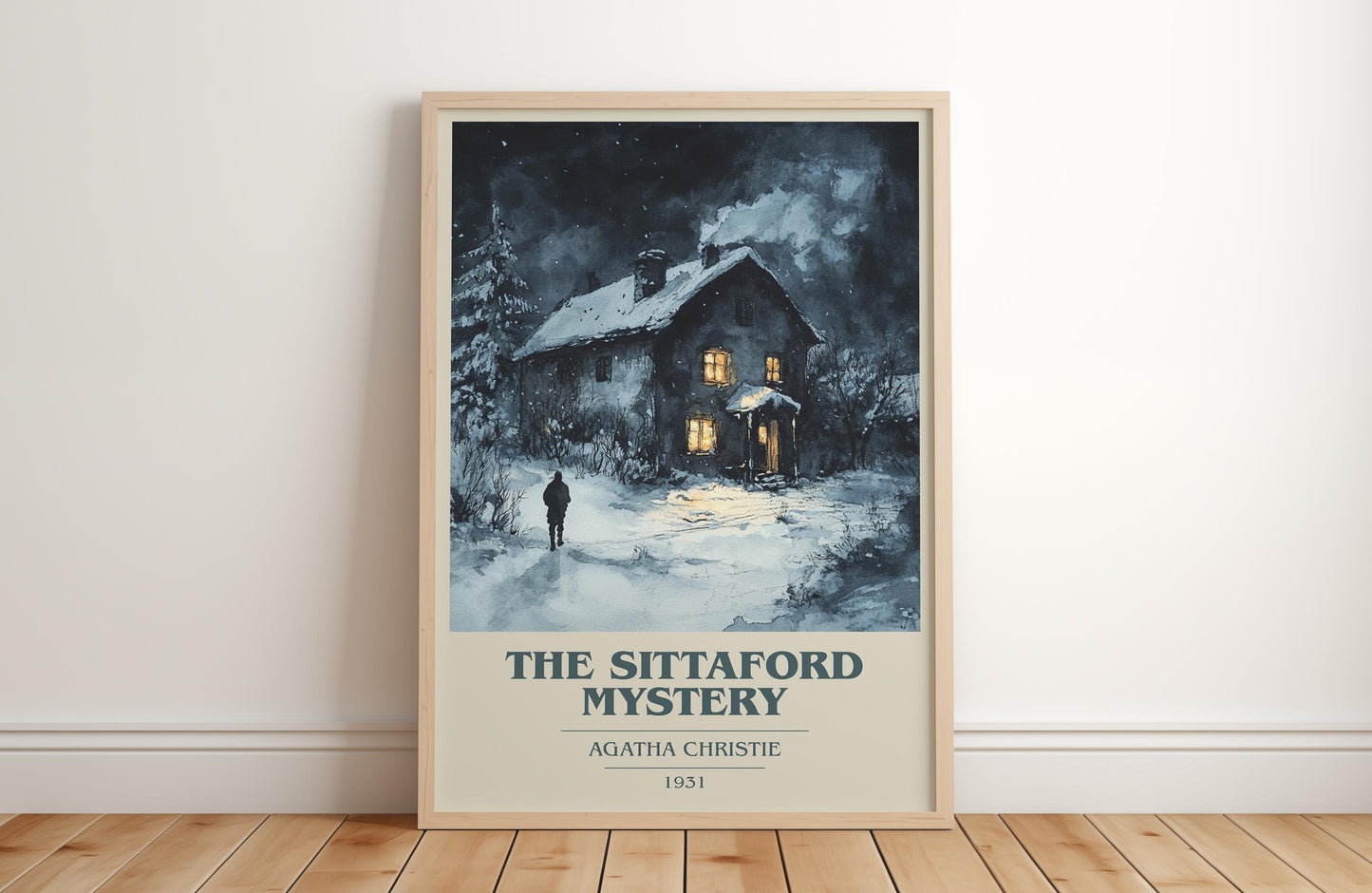 The Sittaford Mystery by Agatha Christie Descriptive Poster Print. Free Delivery Wall Art Author & Blurb Book Artwork Novel