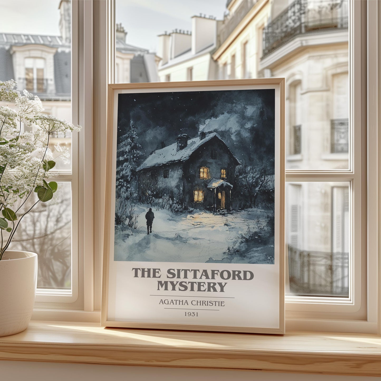 The Sittaford Mystery by Agatha Christie Descriptive Poster Print. Free Delivery Wall Art Author & Blurb Book Artwork Novel