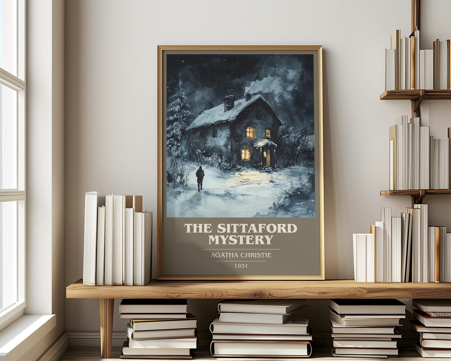 The Sittaford Mystery by Agatha Christie Descriptive Poster Print. Free Delivery Wall Art Author & Blurb Book Artwork Novel