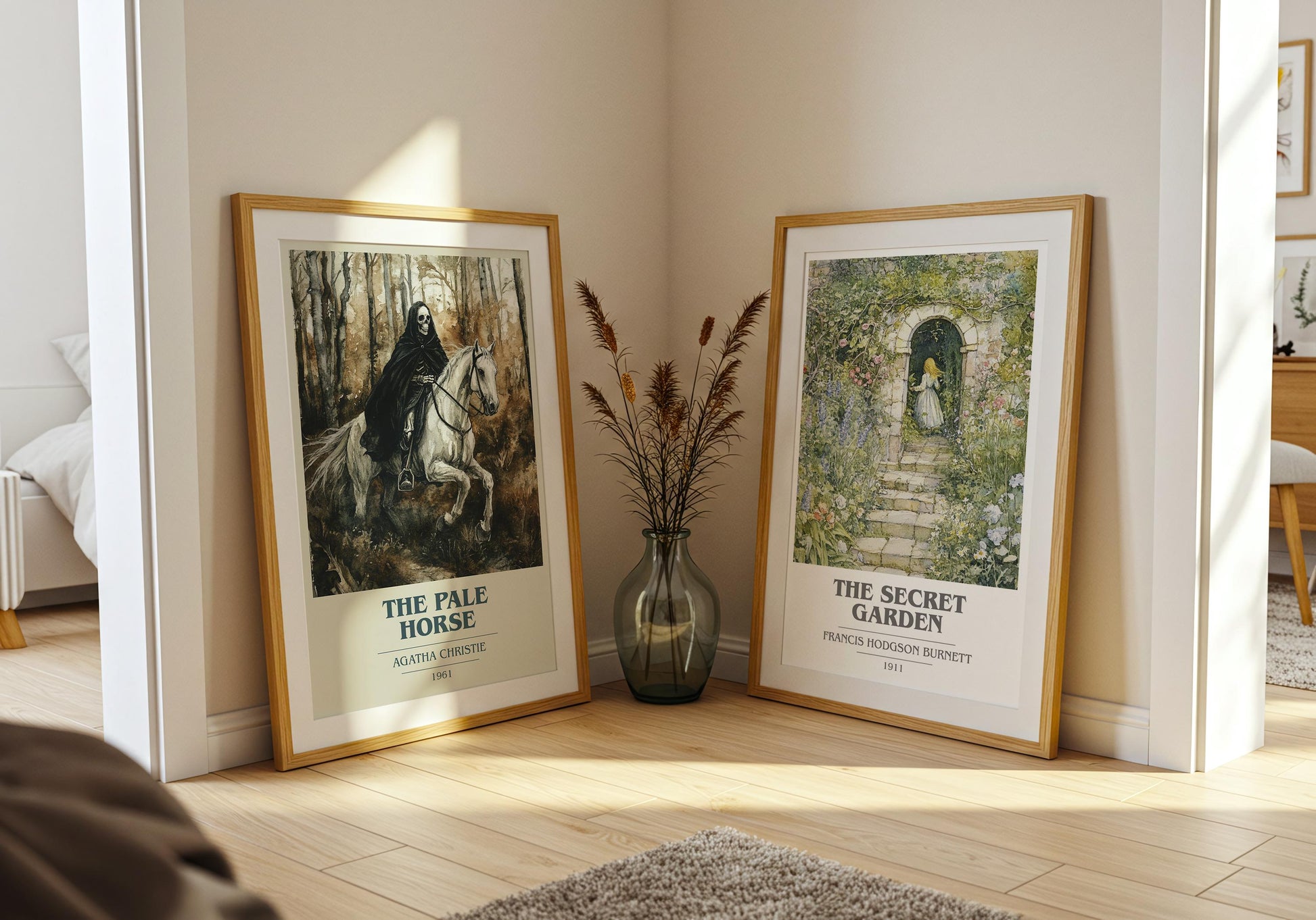 The Pale Horse book cover poster paired in gallery wall – literary art prints