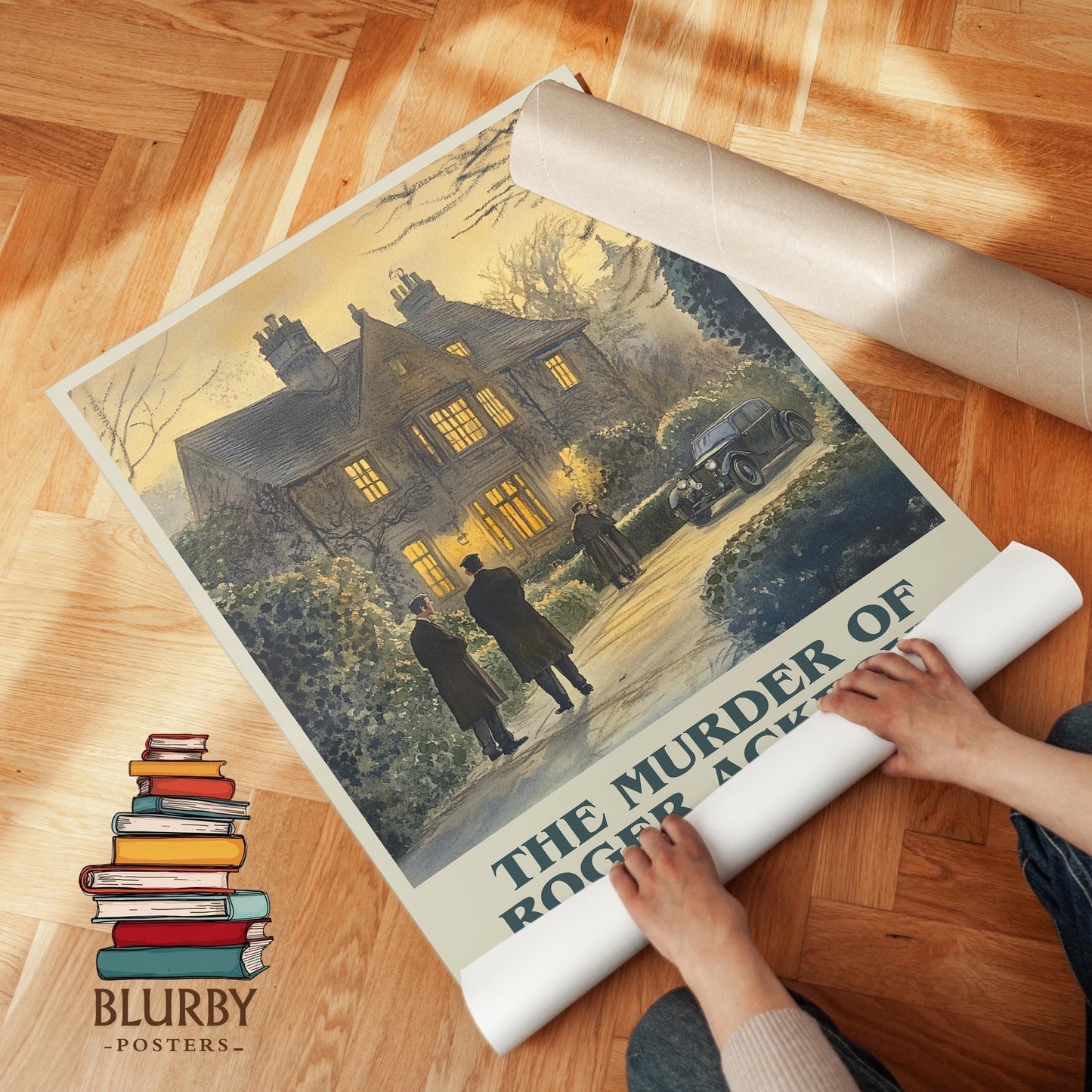 The Murder of Roger Ackroyd book cover poster paired in gallery wall – literary art prints
