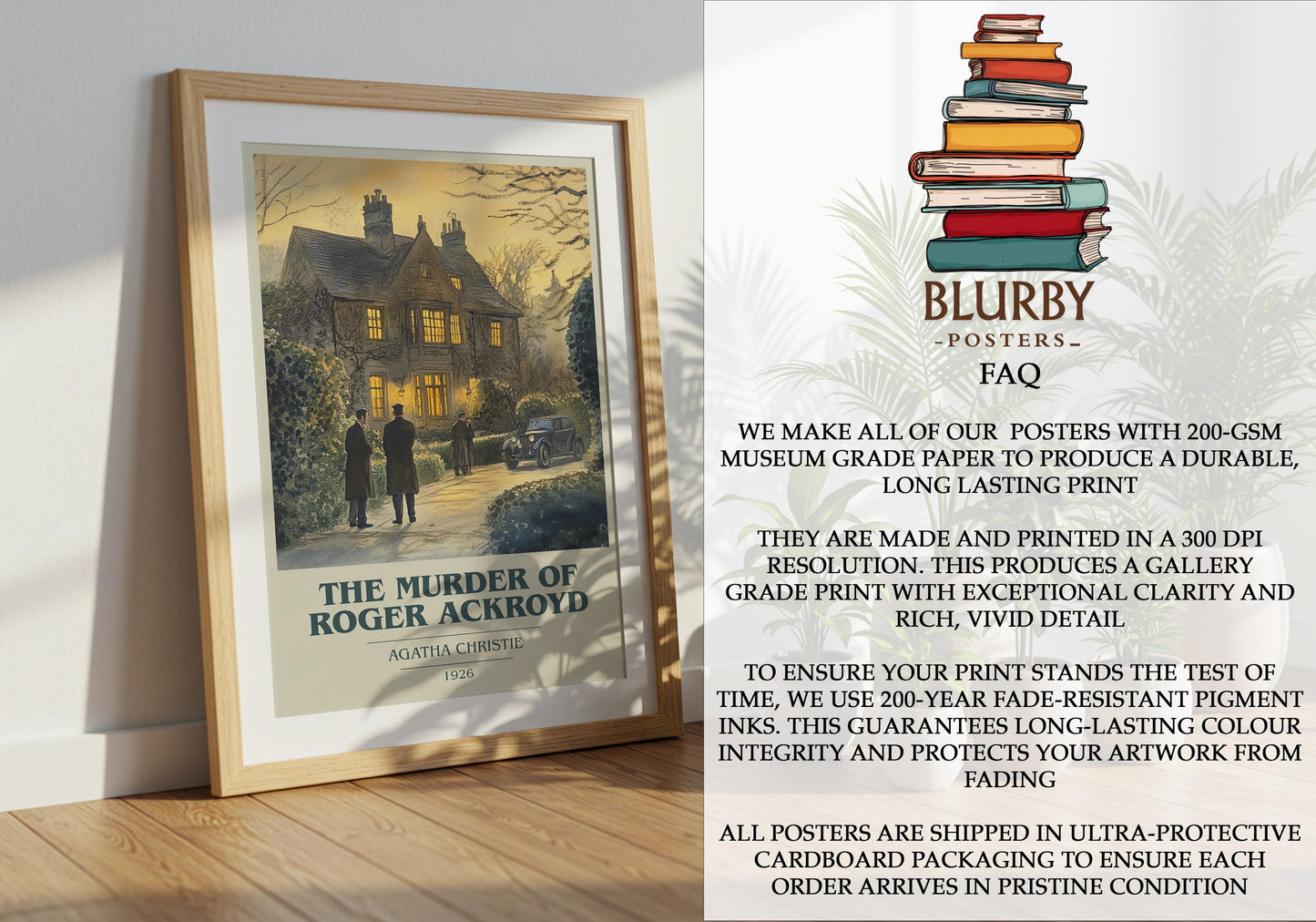 The Murder of Roger Ackroyd book poster packaging – museum-quality print rolled in protective tube