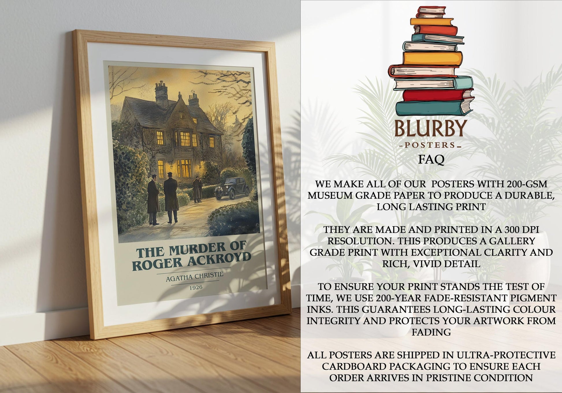 The Murder of Roger Ackroyd book poster packaging – museum-quality print rolled in protective tube
