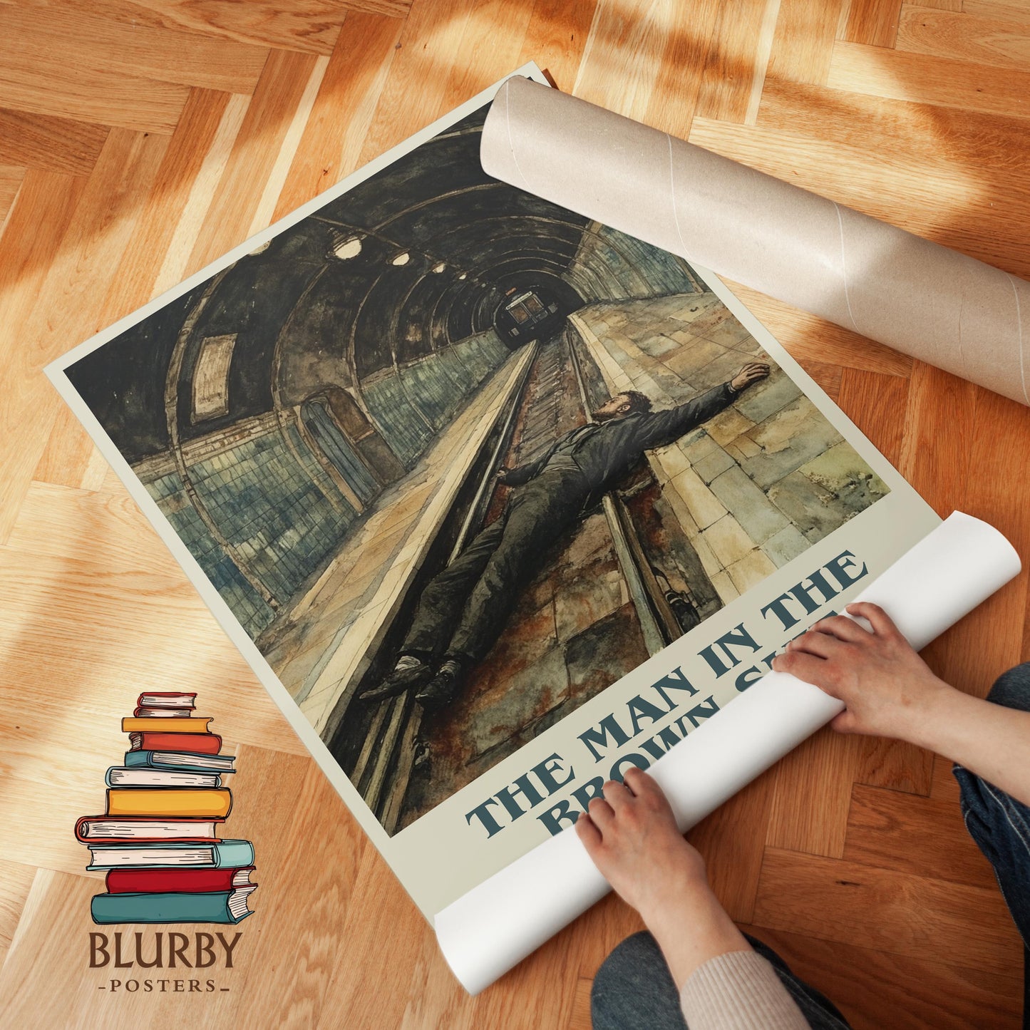The Man in the Brown Suit book cover poster paired in gallery wall – literary art prints