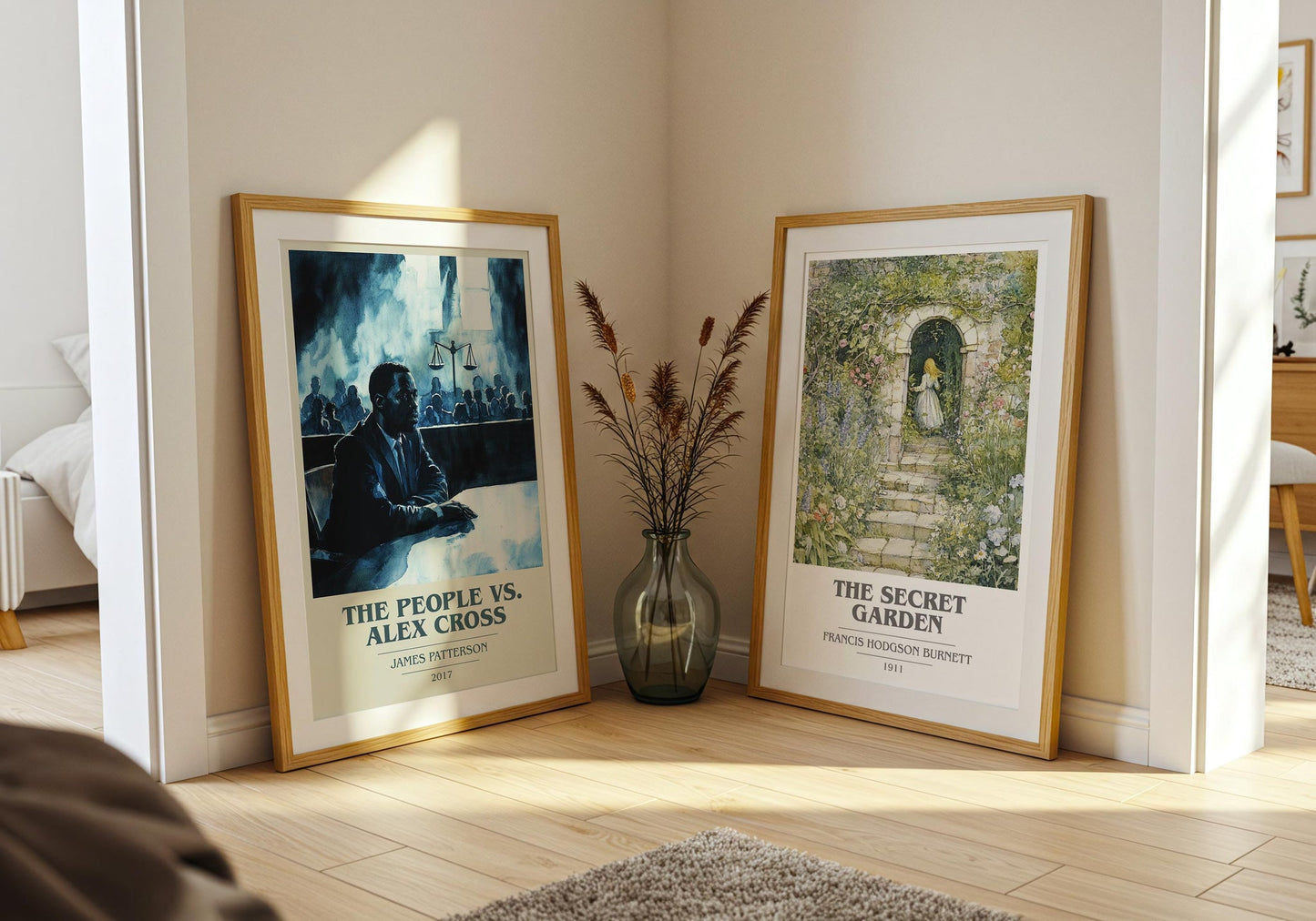 The People Vs. Alex Cross book cover print on bookshelf – James Patterson fan gift