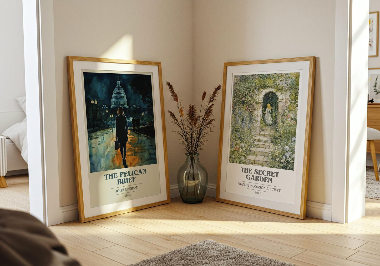 The Pelican Brief book cover print on bookshelf – John Grisham fan gift
