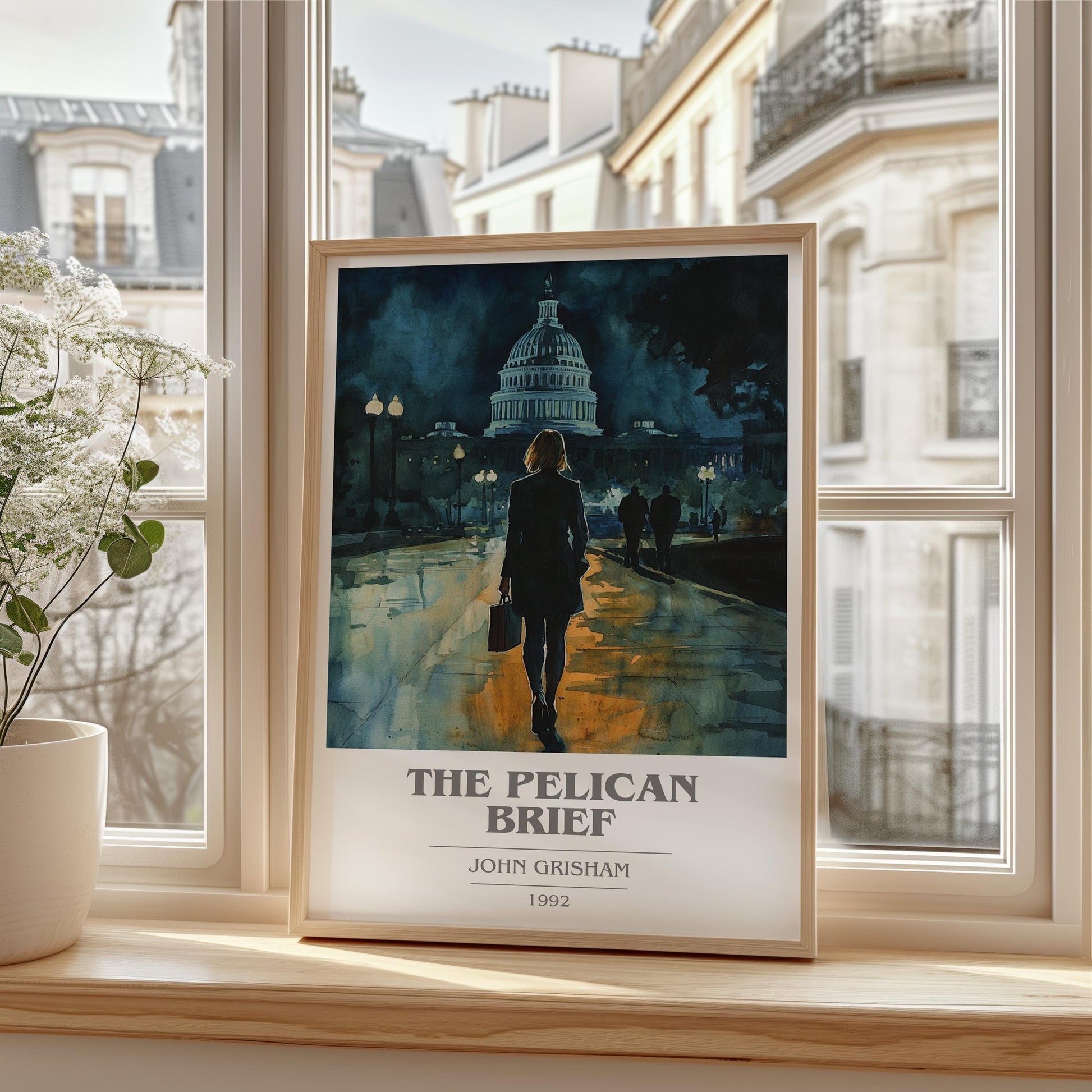 The Pelican Brief book cover poster colour and style options – John Grisham book art
