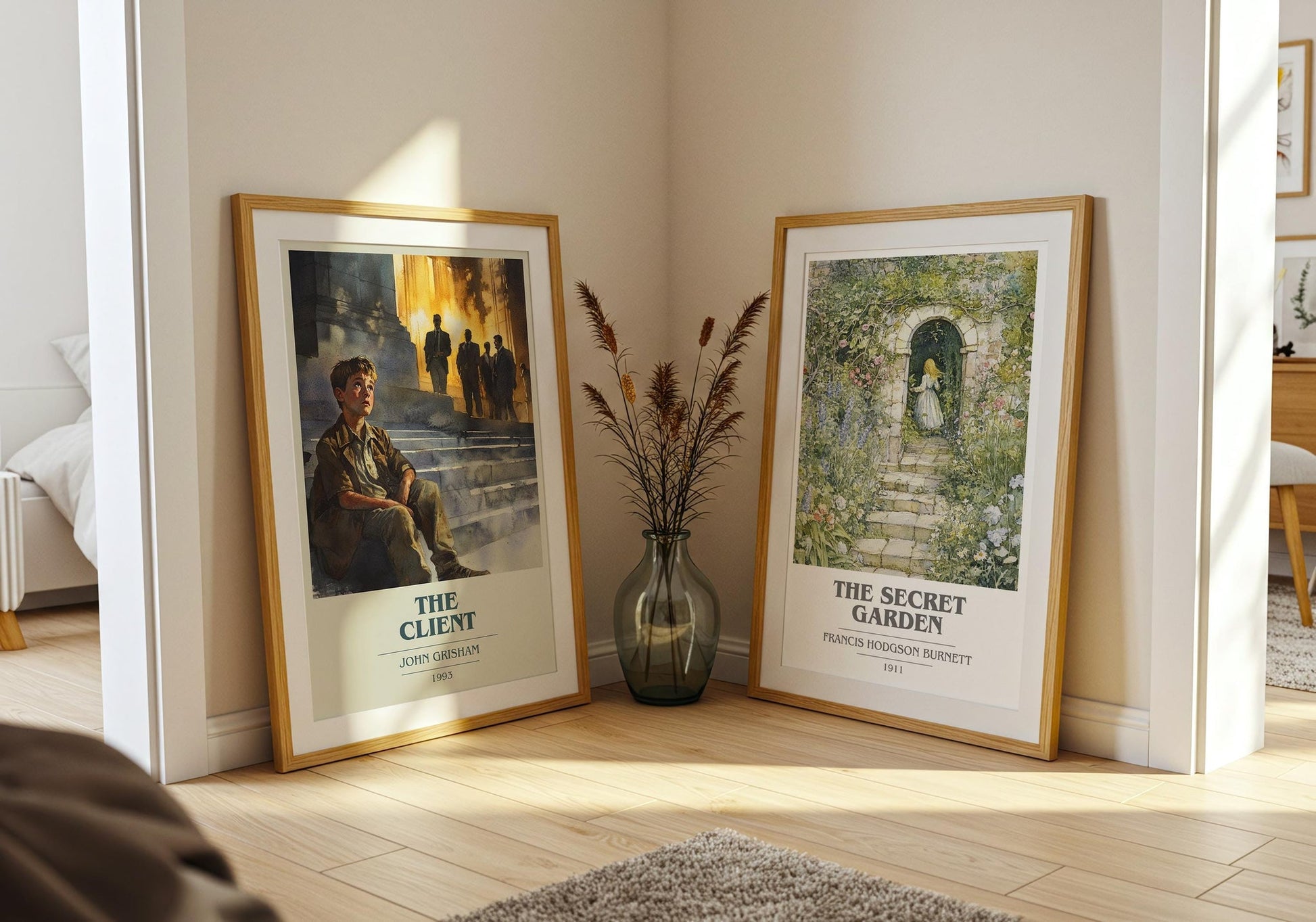The Client book cover print on bookshelf – John Grisham fan gift