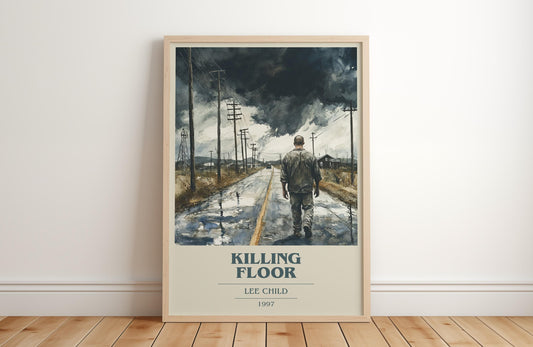 Killing Floor by Lee Child Descriptive Poster Print. Free Delivery Wall Art Author & Blurb Book Artwork Novel
